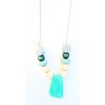 Turquoise pendant beaded long necklace CN19203