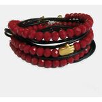 Hamsa with red wine crystals luck wrap bracelet WCR18104