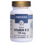 Freeda Vitamins - Vitamin B12 100 mcg (Cyanocobalamin) - 100 Lozenges FV-4165-01