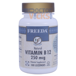 Freeda Vitamins - Vitamin B12 250 mcg (Cyanocobalamin) - 100 Lozenges FV-4166-01