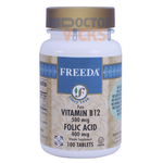 Freeda Vitamins - Vitamin B12 & Folic Acid - 100 Tablets FV-4168-01