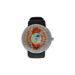 Hebrew alplabet-Judaica- Men's resin strap watch-1.77" diameter-think, modern and original gift-Sandrine Kespi Creations design-collection watch men's resine strap watch-Hebrew alphabet