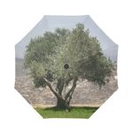 Olive tree- Israel symbol Light auto-foldable umbrella-rain and sun- Sandrine Kespi Creations design- diameter 37.4"- 8 ribs umbrella auto foldable-