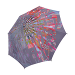 Hebrew alphabet mandala -Judaica gift- Semi automatic large umbrella-Sandrine Kespi Creation design-can open with one hand in one second-long handle 20.4"-  coverage 42.5"-rain and sun semi automatic large umbrella- Hebrew alphabet mandala 1