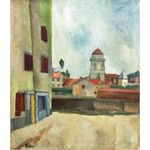 Lamp Post by Adolphe Feder - Jewish Art Oil Painting Gallery AF310