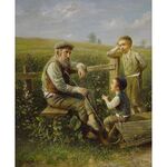 Elena Flerova - Children in the Forest | Jewish Art Oil Painting Gallery CELEC49127