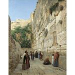 Wailing Wall by Gustav Bauernfeind - Jewish Art Oil Painting Gallery GB610