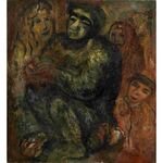 Gathering by Issachar Ber Ryback | Jewish Art Oil Painting Gallery IBR402