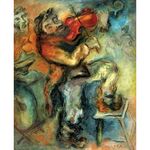 The Fiddler by Issachar Ber Ryback Jewish Art Oil Painting Gallery IBR436