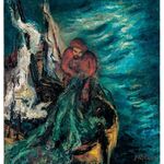 The Fisherman by Issachar Ber Ryback Jewish Art Oil Painting Gallery IBR437