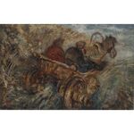 Two on the Carriage by Issachar Ber Ryback Jewish Art Oil Painting Gallery IBR441