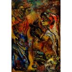 Women and a Cockerel by Issachar Ber Ryback Jewish Art Oil Painting Gallery IBR448
