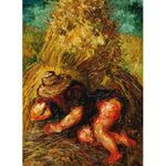 Woman in Hay by Issachar Ber Ryback Jewish Art Oil Painting Gallery IBR450