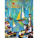 Telaviv Harbor | Jewish Art Oil Painting Gallery ISRTH7451089