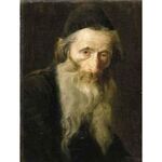 Portrait of an Elderly Jew by Lazar Krestin | Jewish Art Oil Painting Gallery LK368