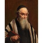 Rabbi by Lazar Krestin | Jewish Art Oil Painting Gallery LK373