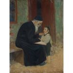 The Lesson by Lazar Krestin | Jewish Art Oil Painting Gallery LK376