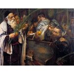 Sukkot by Leopold Pilichowski - Jewish Art Oil Painting Gallery LP703
