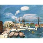The Port of Marceille by Rudolf Levy - Jewish Art Oil Painting Gallery RL913