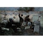 The Jewish Cemetery, 1892 by Samuel Hirszenberg- Jewish Art Oil Painting Gallery SH908