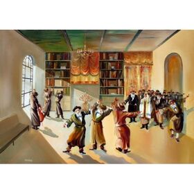 Steve Karro - Hasidic Dance II | Jewish Art Oil Painting Gallery SKHD22429