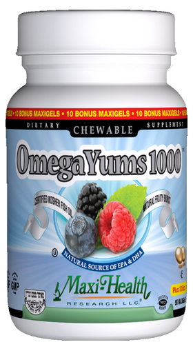 Maxi Health - OmegaYums 1000 - Fruity Flavor - 55 Chewable Softgels MH-3054-01